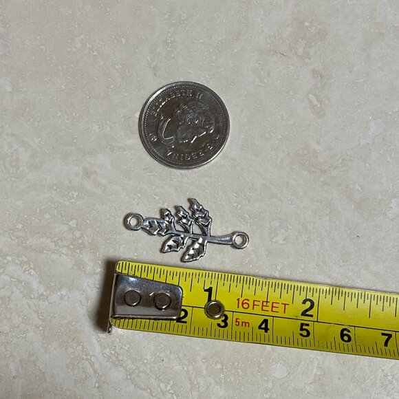 3/10$, Branch Leaf Silver Color Connector for Jewelry Making, DIY Projects - Picture 4 of 5